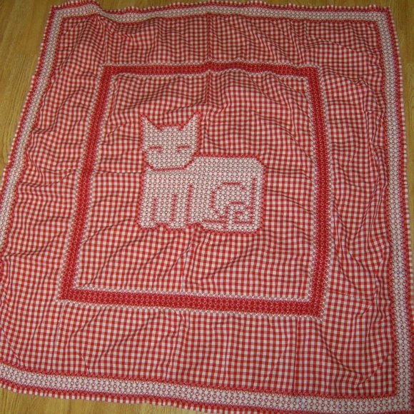 2 Vintage Baby or Doll Blankets with Cat Handmade BOTTOM DOLLAR SALE!!!!! - Picture 2 of 9